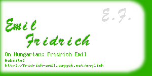 emil fridrich business card